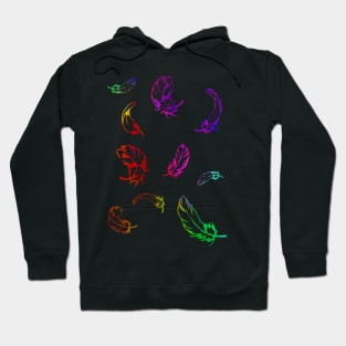 Colorful feathers falling Hoodie